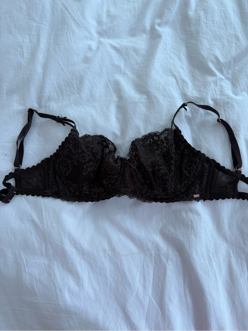 Lace Underwire Bra - Brown